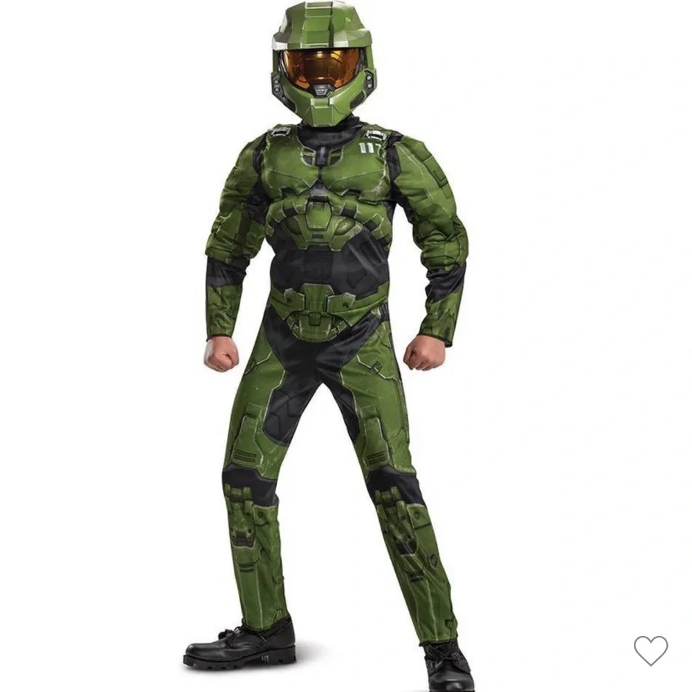 New Microsoft Halo Halo Master Chief Infinite Muscle Costume Halloween w/ Helmet